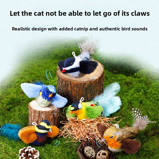 Automatic Chirping Bird Cat Toy