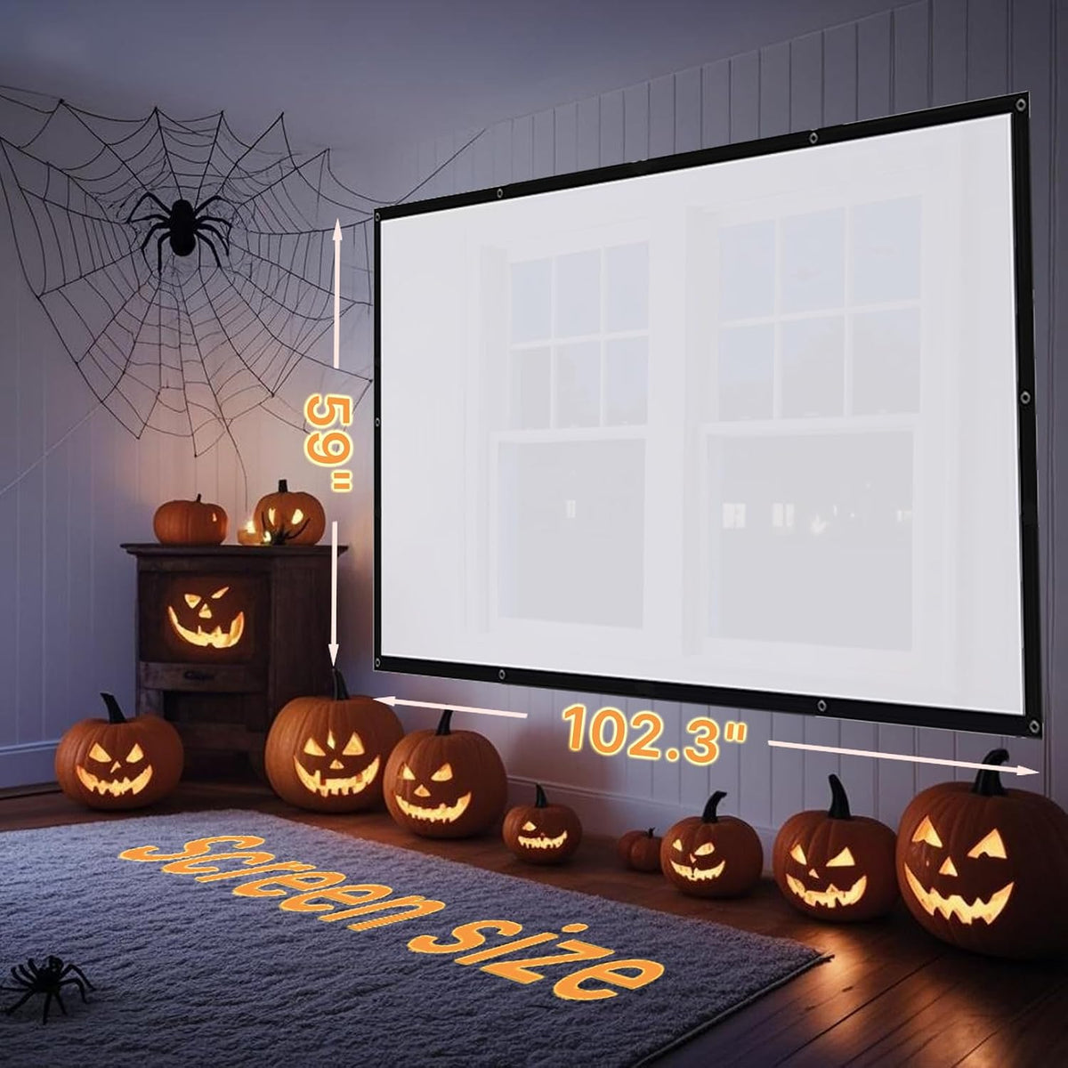 120In Halloween Holographic Window Rear Projector Screen