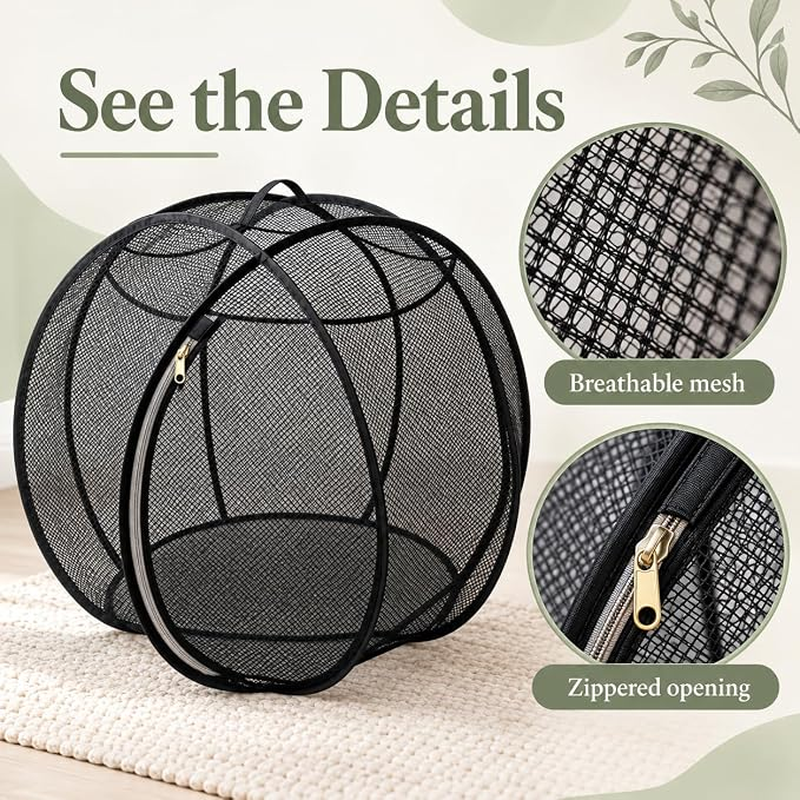Foldable Rolling Cat Playpen with Top Handle, Zippered Mesh Tent