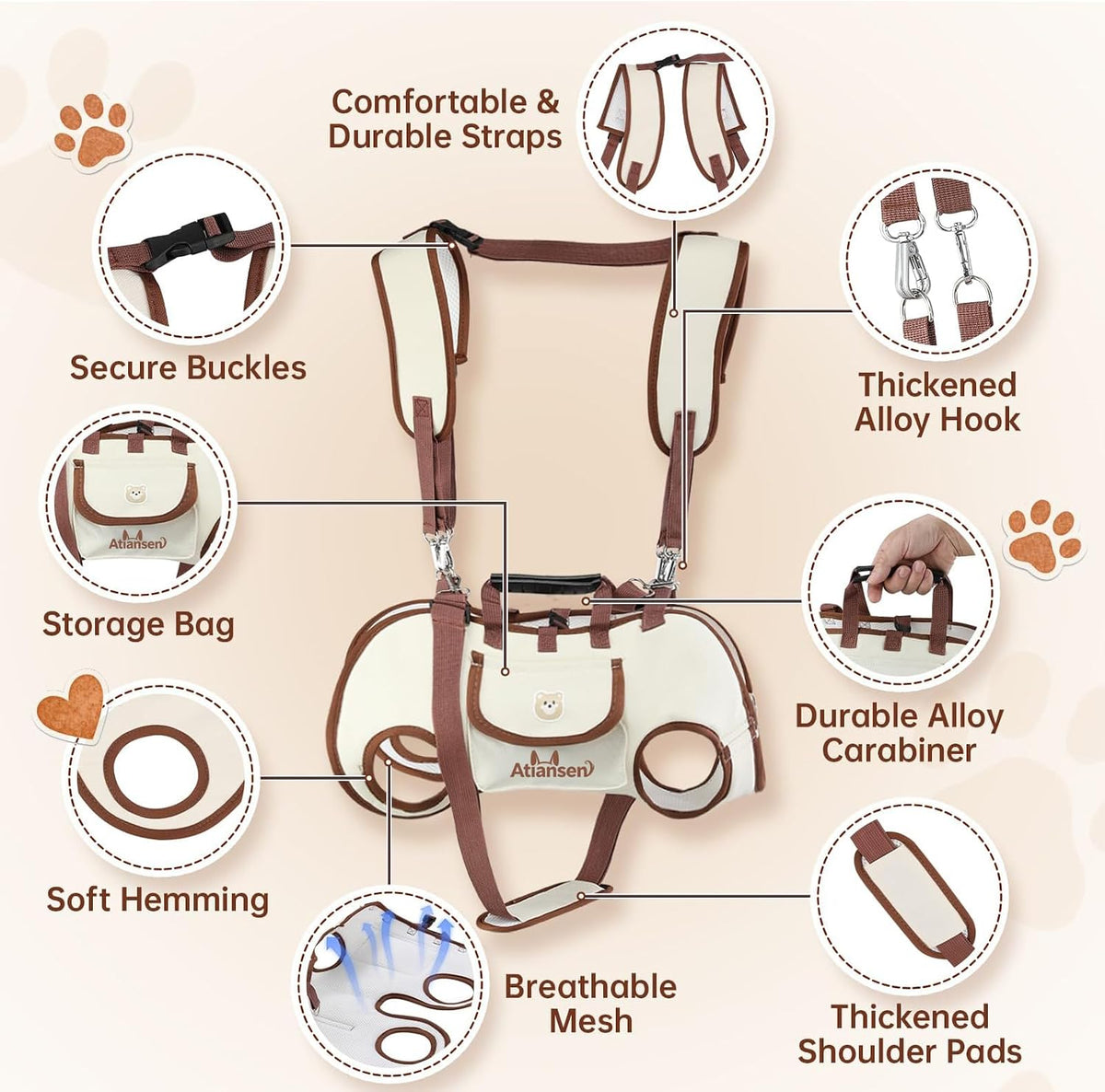 Hands Free Dog Backpack Carrier for Small Dogs Shoulder Sling Backpack
