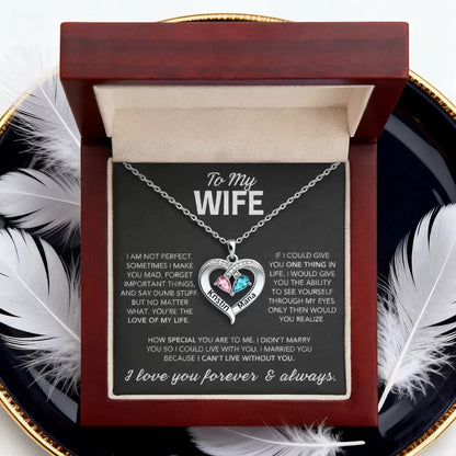 Heart Shape Diamond Birthstone Necklace