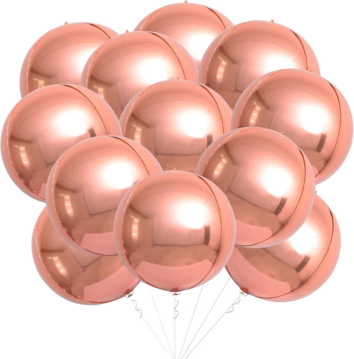 Giant Rose Gold Balloons - 22 Inch, Pack of 12, Anniversary Decor