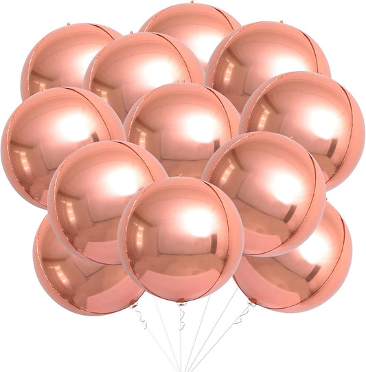 Giant Rose Gold Balloons - 22 Inch, Pack of 12, Anniversary Decor