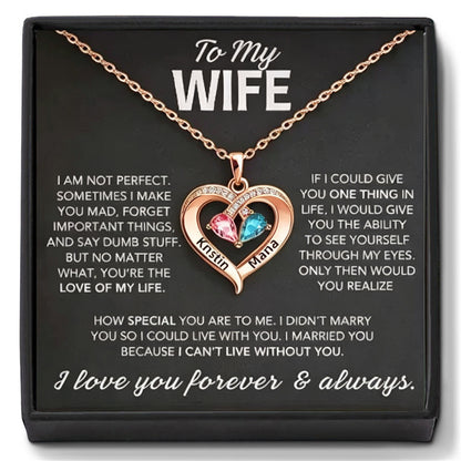 Heart Shape Diamond Birthstone Necklace