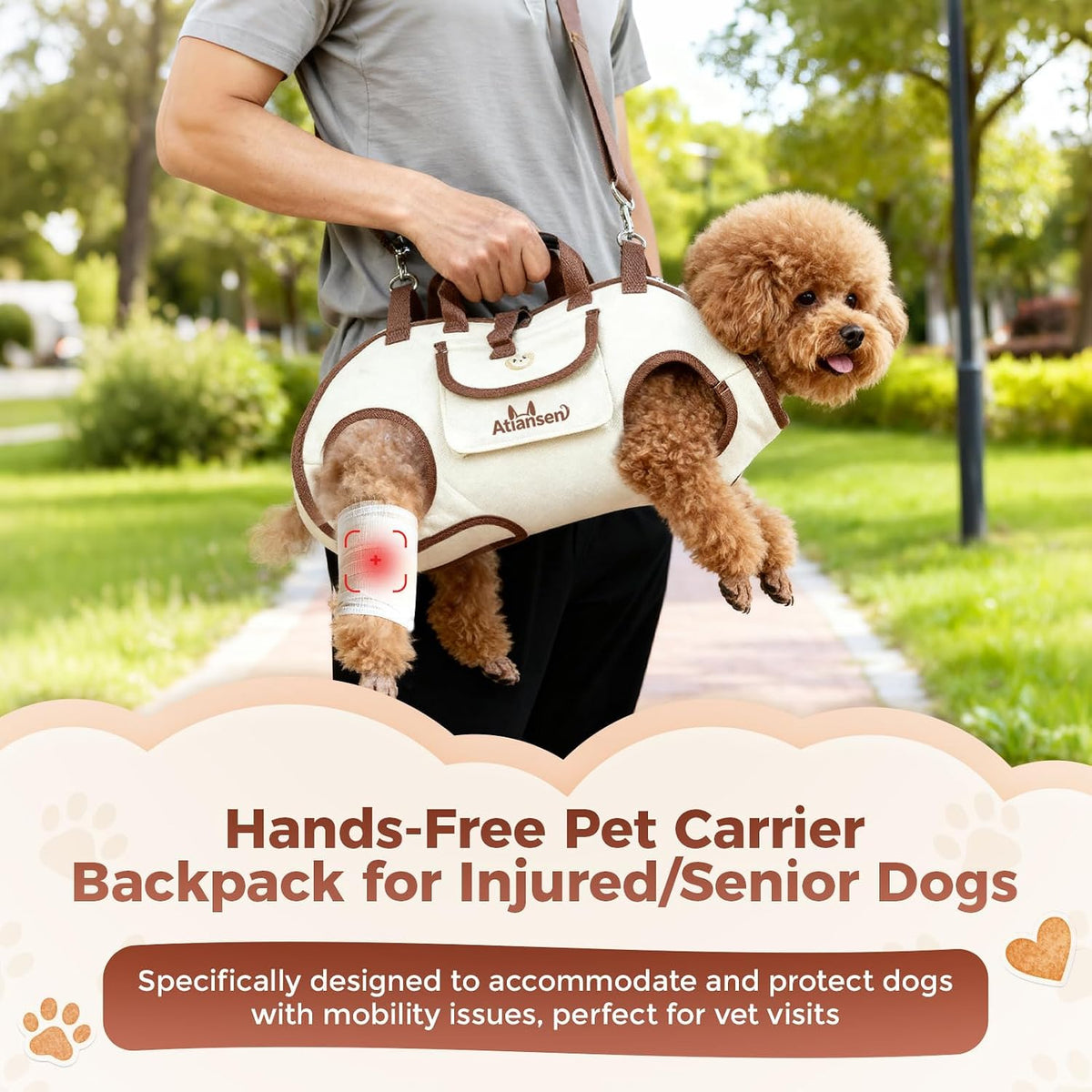 Hands Free Dog Backpack Carrier for Small Dogs Shoulder Sling Backpack