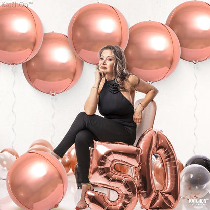 Giant Rose Gold Balloons - 22 Inch, Pack of 12, Anniversary Decor