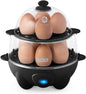 Deluxe Egg Cooker, 12 Hard Boiled Eggs, Black
