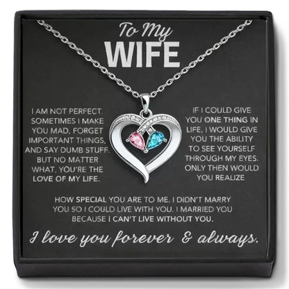 Heart Shape Diamond Birthstone Necklace
