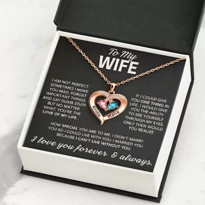 Heart Shape Diamond Birthstone Necklace