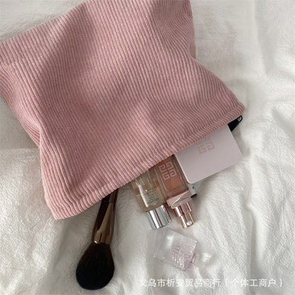 Handmade Corduroy Personalized Makeup Clutch Bag