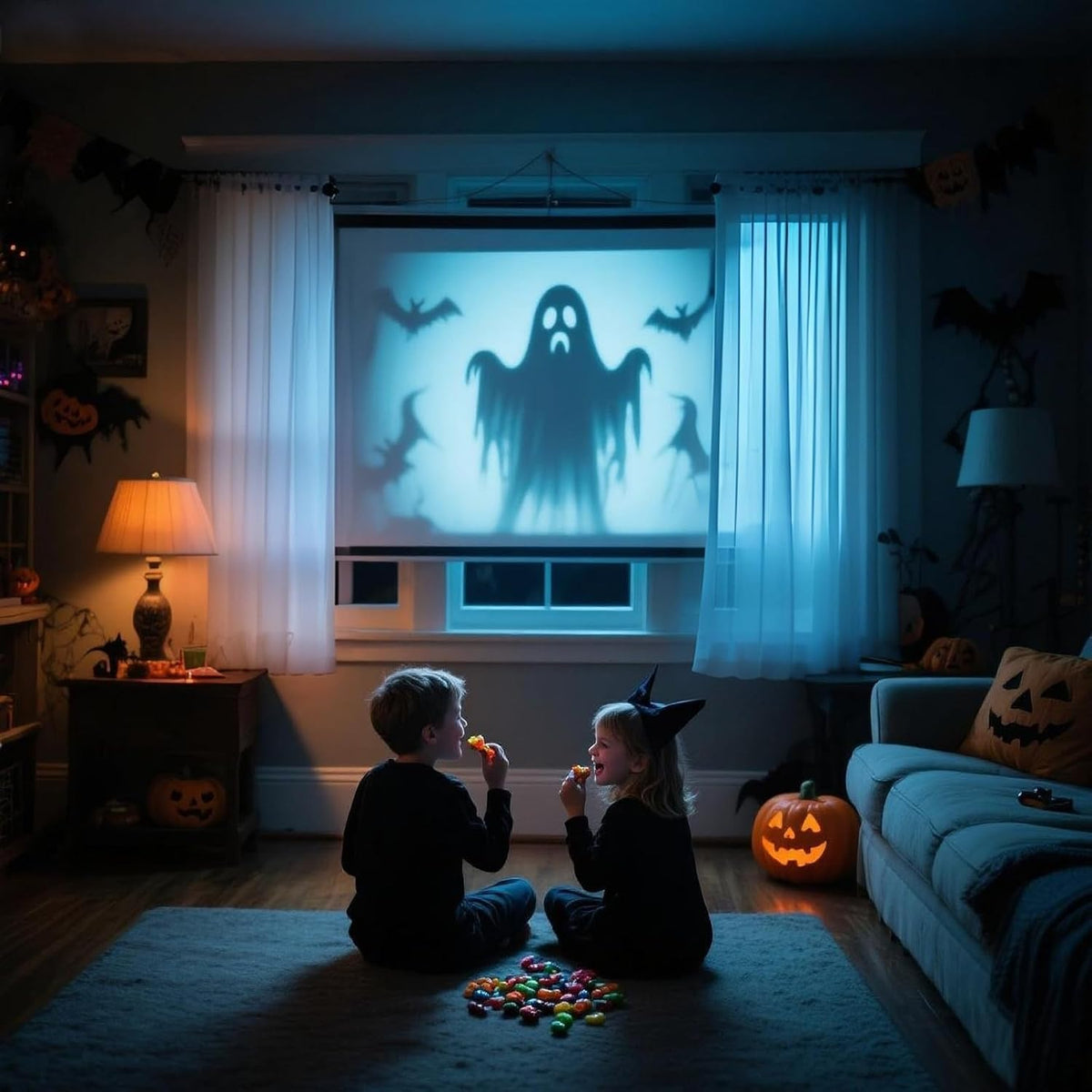 120In Halloween Holographic Window Rear Projector Screen