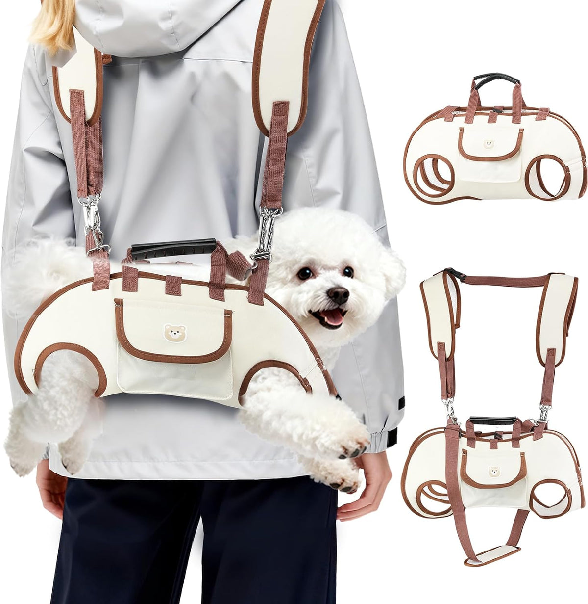 Hands Free Dog Backpack Carrier for Small Dogs Shoulder Sling Backpack