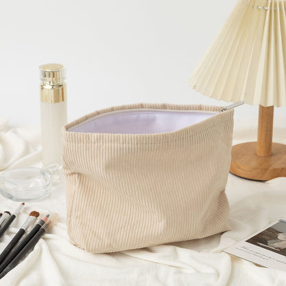 Handmade Corduroy Personalized Makeup Clutch Bag