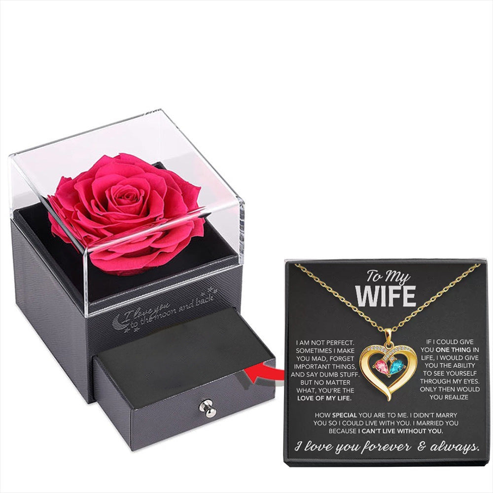 Heart Shape Diamond Birthstone Necklace