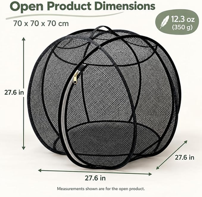 Foldable Rolling Cat Playpen with Top Handle, Zippered Mesh Tent