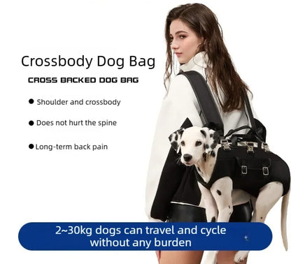 Multi-Functional Breathable Pet Travel Carrier — Adjustable Shoulder Bag with Built-In Safety Strap