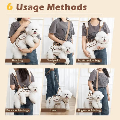 Multi-Functional Breathable Pet Travel Carrier — Adjustable Shoulder Bag with Built-In Safety Strap