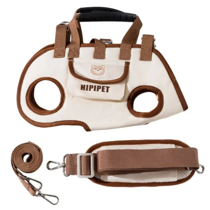 Multi-Functional Breathable Pet Travel Carrier — Adjustable Shoulder Bag with Built-In Safety Strap
