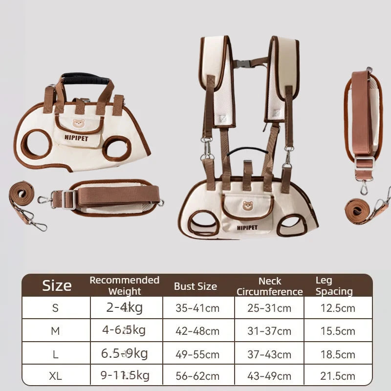 Multi-Functional Breathable Pet Travel Carrier — Adjustable Shoulder Bag with Built-In Safety Strap