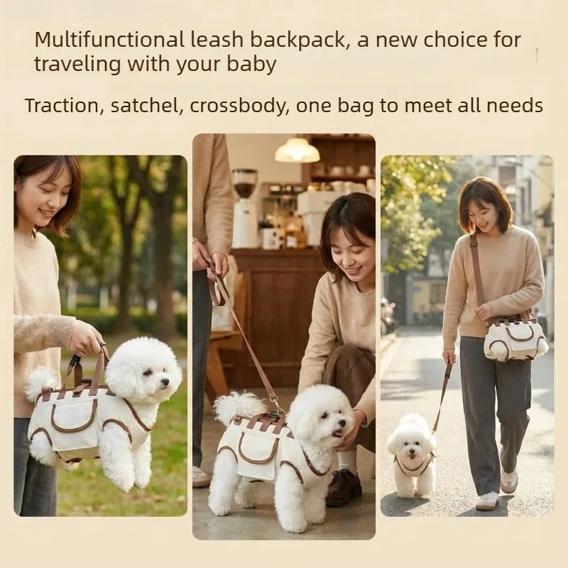 Multi-Functional Breathable Pet Travel Carrier — Adjustable Shoulder Bag with Built-In Safety Strap