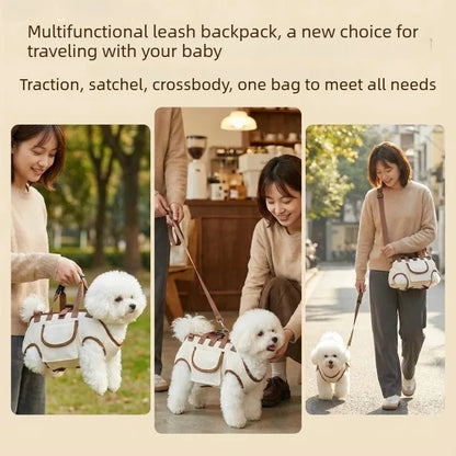 Multi-Functional Breathable Pet Travel Carrier — Adjustable Shoulder Bag with Built-In Safety Strap