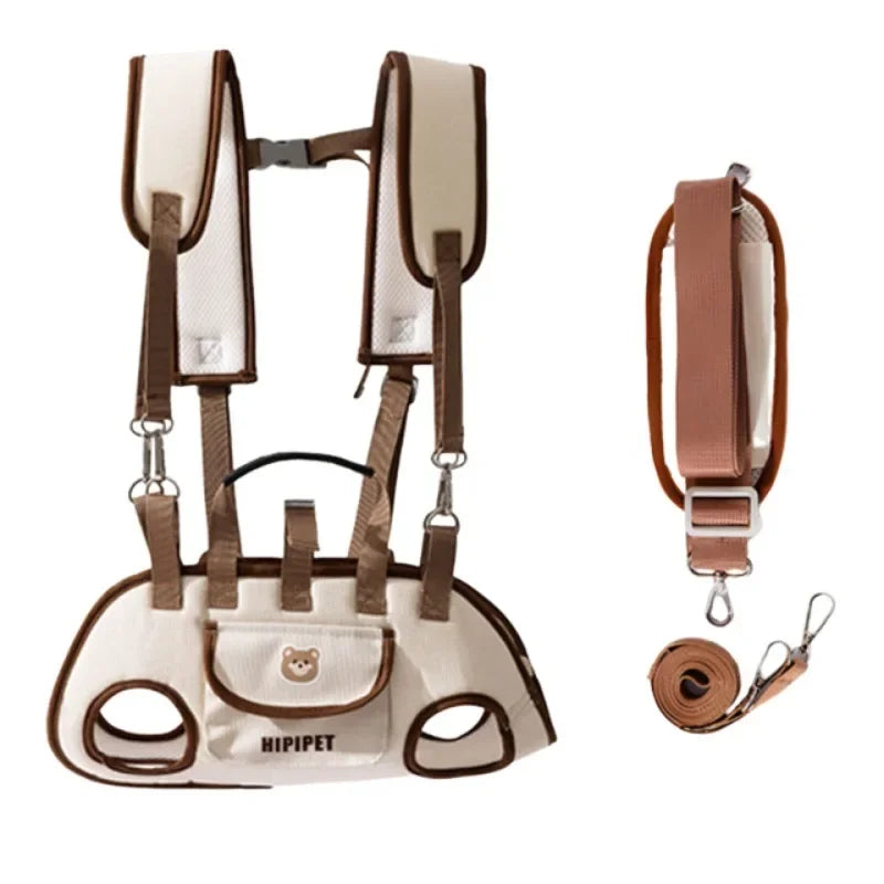 Multi-Functional Breathable Pet Travel Carrier — Adjustable Shoulder Bag with Built-In Safety Strap