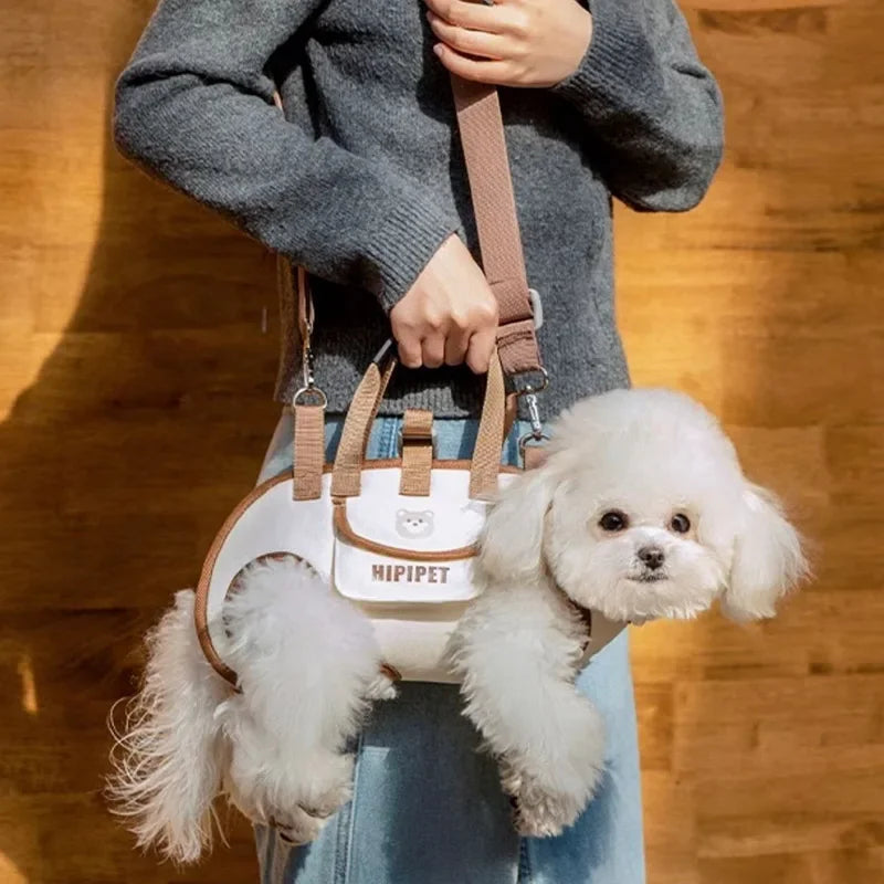 Multi-Functional Breathable Pet Travel Carrier — Adjustable Shoulder Bag with Built-In Safety Strap