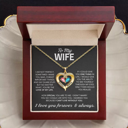 Heart Shape Diamond Birthstone Necklace