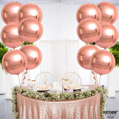 Giant Rose Gold Balloons - 22 Inch, Pack of 12, Anniversary Decor
