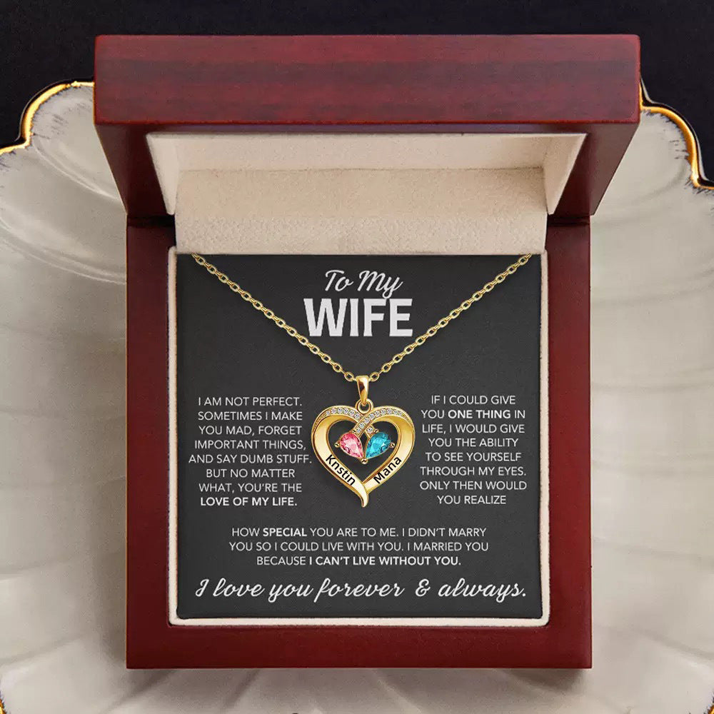 Heart Shape Diamond Birthstone Necklace