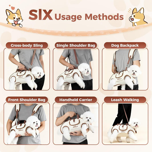 Hands Free Dog Backpack Carrier for Small Dogs Shoulder Sling Backpack