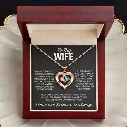 Heart Shape Diamond Birthstone Necklace