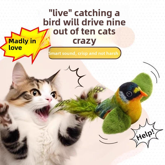 Automatic Chirping Bird Cat Toy